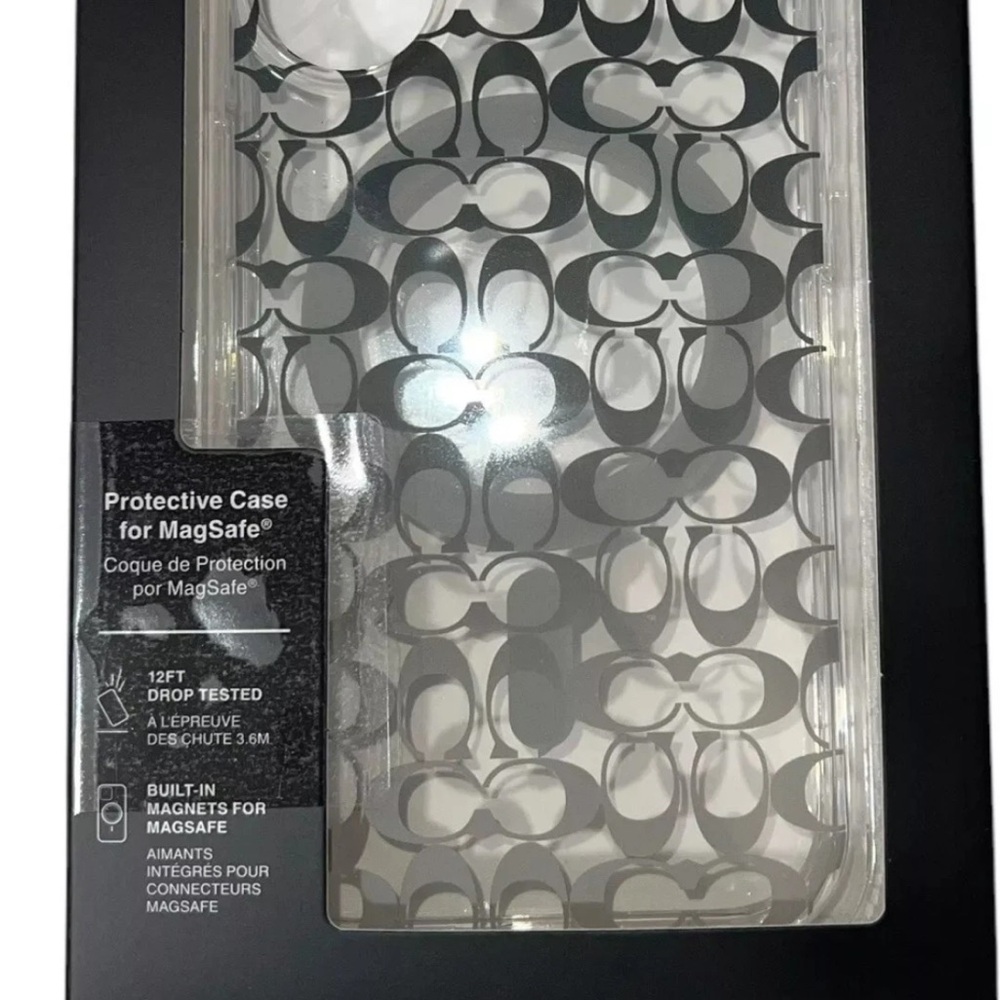 Coach Black and Gray Protective Case for MagSafe for IPhone 16
